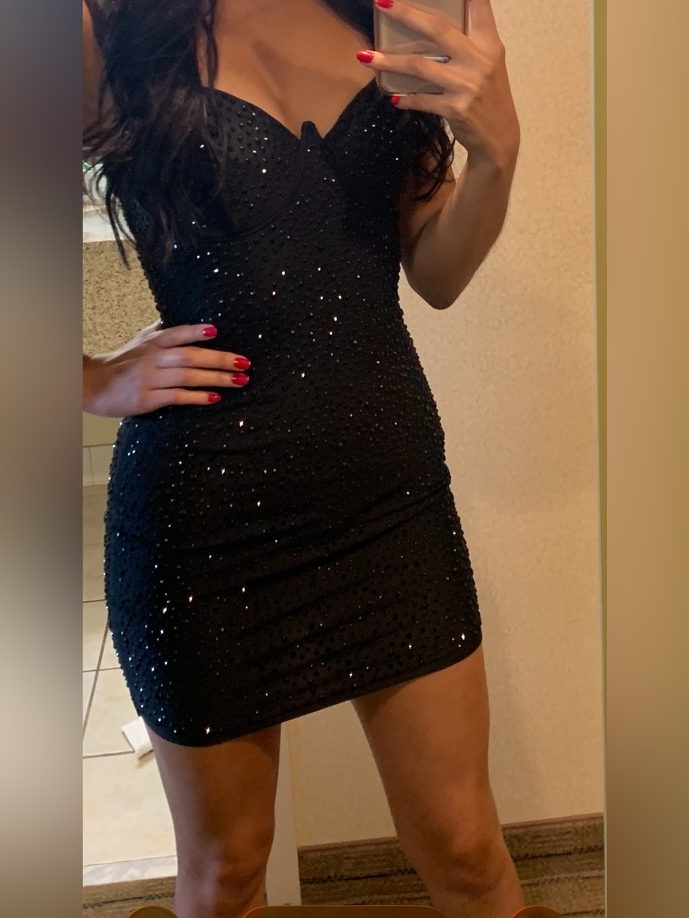 Black Sequin Sweetheart Mini Dress